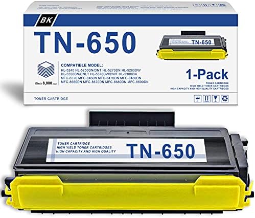 (Siyah,1-Pack) Uyumlu TN-650 Toner Kartuşu Değiştirme için Brother TN650 MFC-8370 MFC-8460N MFC-8470DN Yazıcı Toner Kartuşu