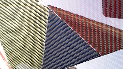 Gerçek Karbon Fiber Kevlar Hibrid Fiberglas Panel Levha Levha 30 ×36 ×1/16 Tek Taraflı Parlak Sarı