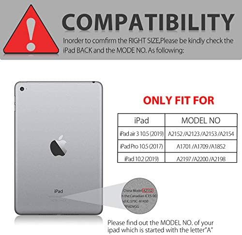 Klavyeli iPad 8. Nesil (2020) Kılıf-iPad 7. Nesil (2019), Air 3 / Pro 10.5-iPad 10.2 inç için Klavye Kılıfı, 7 Renk Arkadan