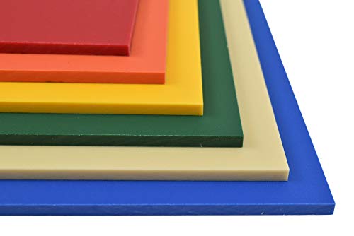 BuyPlastic Kırmızı Kral ColorBoard Plastik Levha 1/4 x 12 x 24, Renkli HDPE Kurulu, Yüksek Yoğunluklu Polietilen Panel