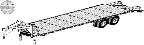 25 'x 102 Gooseneck Düz Güverte Römork Planları Planları, Model 5225