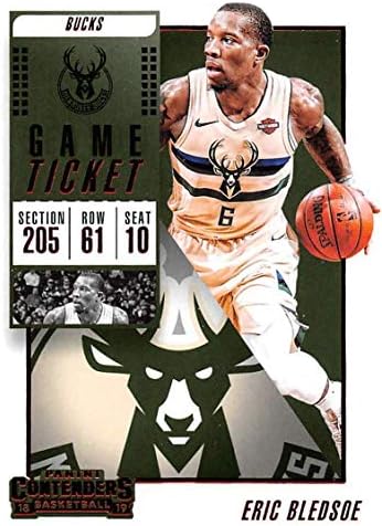 2018-19 Panini Yarışmacılar Oyun Bilet Blaster Özel Kırmızı Basketbol 21 Eric Bledsoe Milwaukee Bucks Resmi NBA Ticaret Kartı
