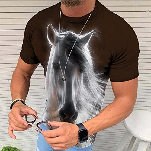 Erkek Tişörtleri Grafik Tee Unisex Günlük T Shirt 3D At Baskı Kısa Kollu Yaz Casual Bluzlar Tops