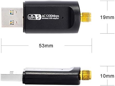 SATMW Dual Band Kablosuz USB Adaptörü 2.4 G 5G WiFi Ağ Kartı AC1200Mbps USB3. 0 Host Arayüzü ile 5dBi Harici Anten