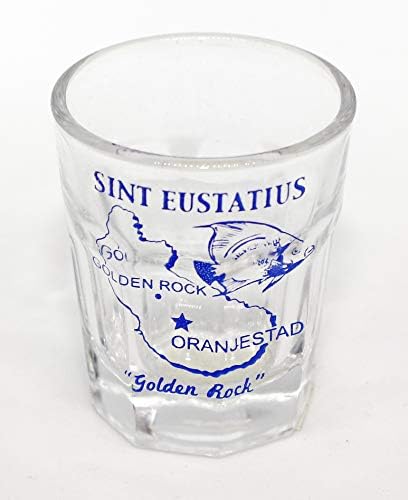 Sint Eustatius Karayip Vintage Harita Anahat Atış Cam