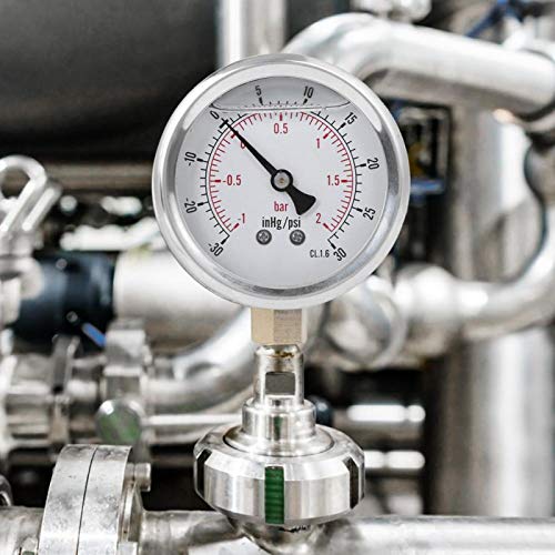 Vakum Ölçer, 1/4 BSP İplik Düşük Basınçlı Hava Göstergesi Kimya Endüstrisi için Metalurji Makineleri için Petrol için Kurulumu