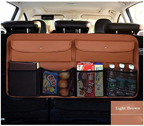 WEIDA Araba Gövde Saklama çantası Büyük Kapasiteli Asılı Çanta Net Cep Otomobil Parçaları (Renk: Açık Kahverengi)