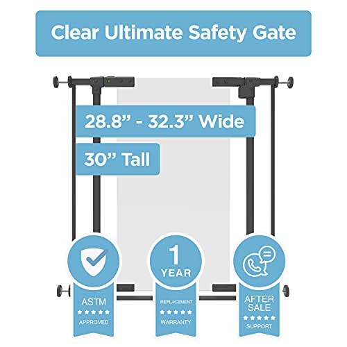 Perma Çocuk Güvenliği Temizle Ultimate Güvenli Adım Güvenli Kolu Otomatik Yakın Basınç Monte Kapısı, Sıcak Siyah, Uyar Açıklıklar