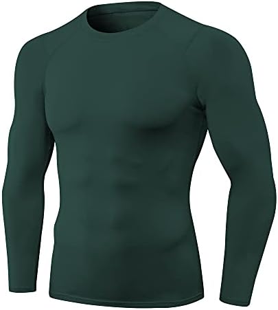 Erkek Sıkıştırma Gömlek Uzun Kollu Atletik Egzersiz Tops Spor Fanilalar Koşu Termal Baselayers T Shirt