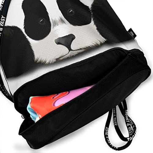 Sevimli Panda İpli sırt Çantası Spor spor çantası Unisex Spor Sırt Çantası Çok Fonksiyonlu ışın Ağız Sırt Çantası