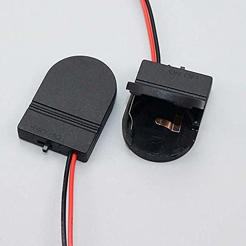 RWZB CR2032 Düğme düğme pil Soket Tutucu Kılıf Kapak ile ON-Off Anahtarı 3 V Pil saklama kutusu(Siyah)