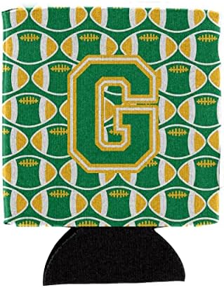 Caroline's Treasures CJ1069-GCC Letter G Futbol Yeşili ve Altın Kutu veya Şişe Sarılabilir, Sarılabilir, Çok Renkli