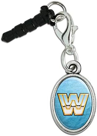 GRAFİK ve DAHA fazlası WWE Retro Logo Cep Telefonu Kulaklık Jakı Oval Çekicilik iPhone iPod Galaxy için uygun