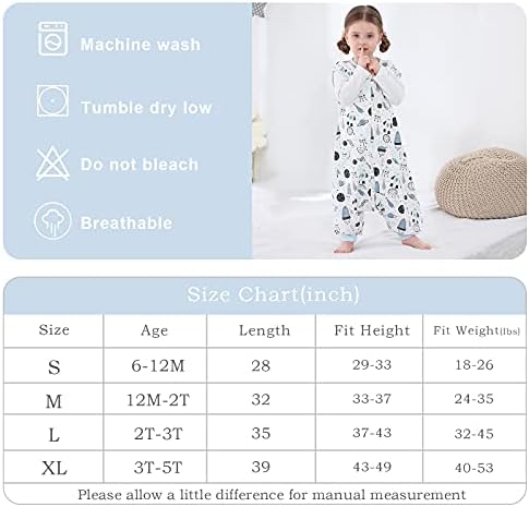 Bebek Uyku Tulumu,Bacaklar ile Uyku Tulumu Toddler Uyku Tulumu,Giyilebilir Battaniye Bebek, ağırlıklı Uyku Tulumu Bebek 6months-5T,