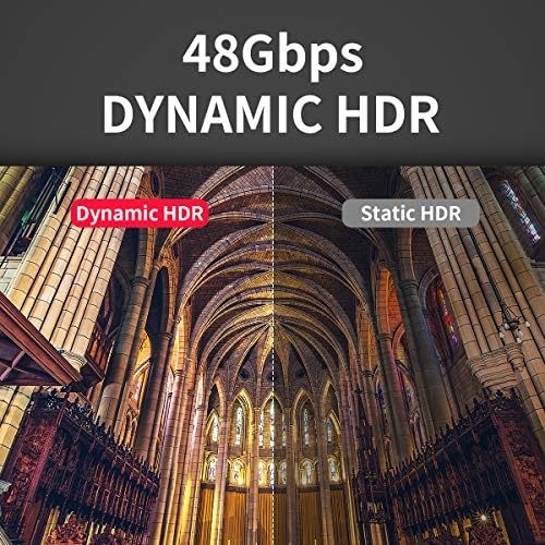 8K HDMI Kablosu 10ft, BİFALE HDMI Kablosu 2.1 Destek 8K@60Hz,4K@120Hz, Ultra yüksek Hızlı 48Gbps, Dinamik HDR, EARC Apple TV,
