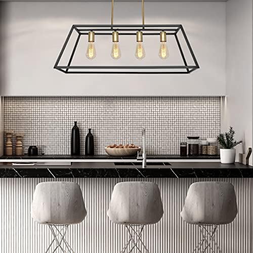 ZOSIMIO Modern Siyah Altın Yemek Odası Avize Endüstriyel Lineer mutfak ada aydınlatma pirinç Vintage kolye ışık Oturma Odası