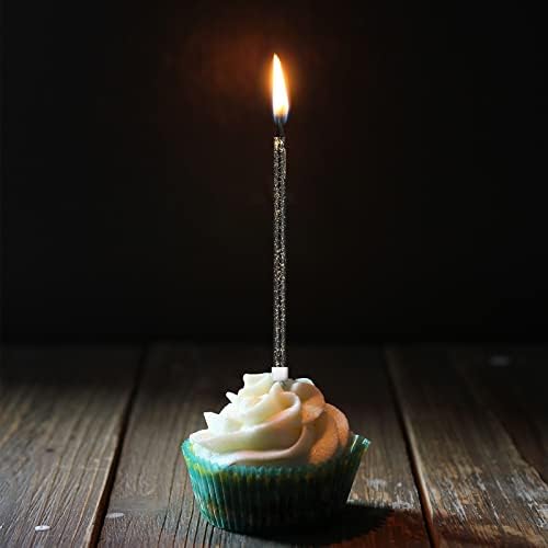 KİNBOM 24 PCS Doğum Günü Mumlar, uzun ve İnce Mum Kek için Sahipleri Kek Mum Kutlama Mezuniyet Doğum Günü Yıldönümü Düğün Parti