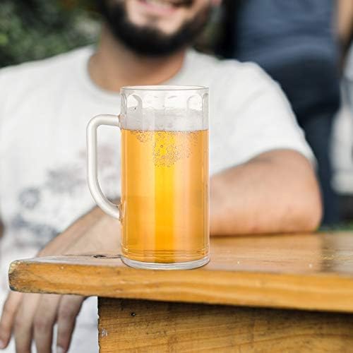 NUOBESTY 530 ml Pint Kupası Anti-sonbahar Bira Bardağı Bira Tankard için Kolu İle Bar Kulübü, bira Hediyeler için Erkekler