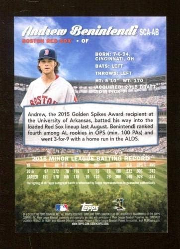Andrew Benintendi 2017 Stadyum Kulübü İmzaları RC Çaylak Red Sox 42419-MLB İmzalı Çeşitli Eşyalar
