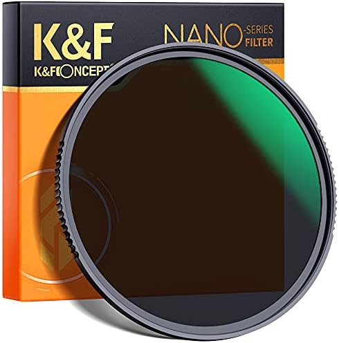 K & F Konsept 58mm ND8 (3-Stop Sabit Nötr Yoğunluk Filtresi) ND Lens Filtre, 28 Çok Katmanlı Kaplamalar HD Hidrofobik Ultra