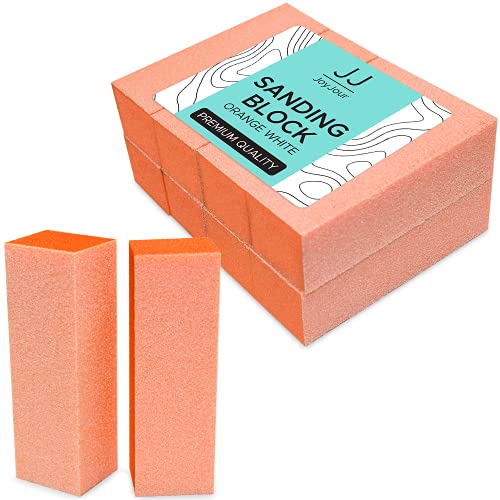 JoyJour zımpara Blok Tırnak Tamponu Turuncu Beyaz 80/80/100 Grit Nail Art Manikür Pedikür Dosya 10 ADET