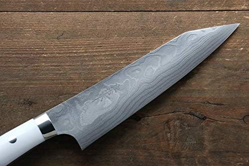 Çekirdeksiz Elmas Kaplama Şam Kiritsuke Gyuto Japon Bıçağı 180mm Beyaz Taş Saplı TTKıng Tarafından