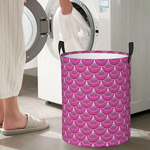Büyük Kapasiteli çamaşır sepeti Pembe Seashall saklama çantası Kolu ile Çamaşır Sepeti Kirli Giysiler Çanta Paketi için Ev