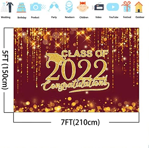 Avezano Sınıf 2022 Mezuniyet Zemin Kırmızı ve Altın Bokeh Glitter Noktalar Tebrikler Grad Arka Plan Tebrikler Mezunları Koleji