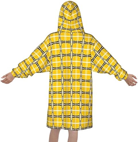 KennethSPearl Giyilebilir battaniye hoodie, hafif, sıcak ve rahat çocukların peluş kapüşonlu battaniyesi, tek beden herkese