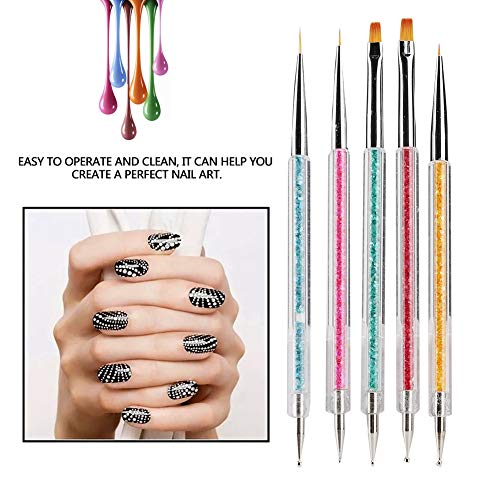 5 Adet Nail Art Fırça Araçları ve Aksesuarları İçin Fırçalar Nail Art Kalem, Plastik Tırnak Ayaklar, El ve Tırnak Araçları