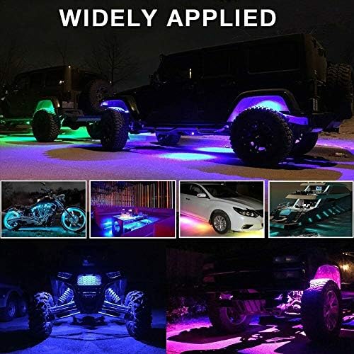 Fuleem 4 bakla RGB LED kaya ışık kitleri ile Bluetooth kontrol ışıkları renkli altında Neon ışıkları için Off Road SUV kamyon
