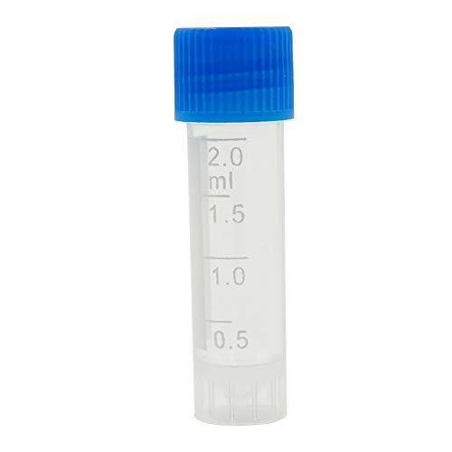 20 Adet 2ml Plastik Mezun Flakon Tüpü, Test Tüpleri Vidalı Kapaklı Küçük Test Örneği Flakon Kabı