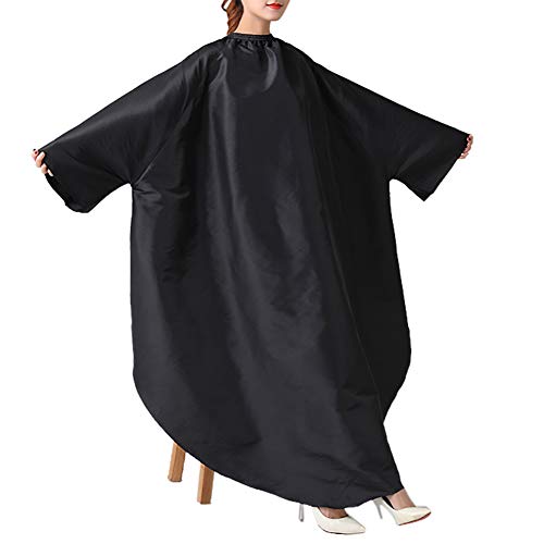 Kişiselleştirilmiş Kuaför Cape Salon Robe Elbise Koruyucu Tulum, Özel Tasarım Görüntü Metin Marka-Siyah