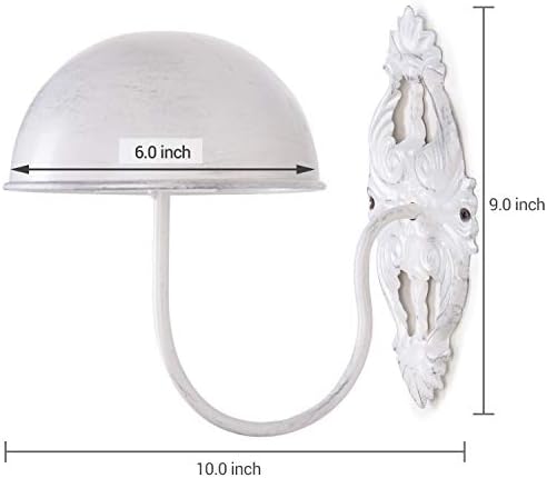 MyGift 2 Set Duvara Monte Dekoratif Vintage Stil Beyaz Metal Peruk, Şapka, Kap Tutucu Ekran Standı