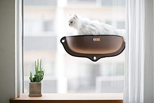 K & H Evcil Hayvan Ürünleri EZ Mount Pencere Yatağı Kitty Eşiği-Hemen Hemen Her Cam Pencereye veya Kapıya Monte Edilir