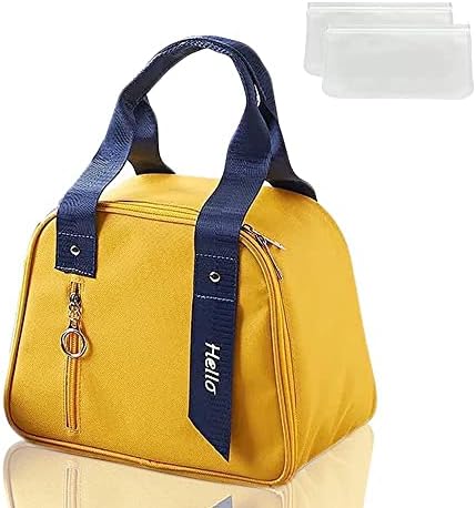 Yitoto yalıtımlı öğle yemeği çantası kadın (sarı basit ve sevimli alpaka)