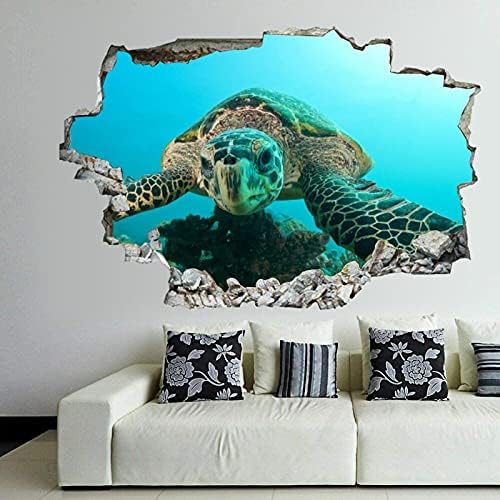 Kaplumbağalar Fantastik dünya 3D duvar çıkartmaları Duvar Smashed Duvar Sanatı Çıkarılabilir Poster Vinil çıkartmaları Yatak