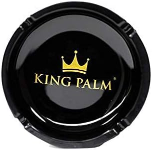 Kral Palmiye Yuvarlak Cam Küllük Siyah - Cam Sigara Küllüğü-Kül tablası Kapalı ve Açık Kullanım için-Ev Dekor Küllük Masa Küllük-Sigara