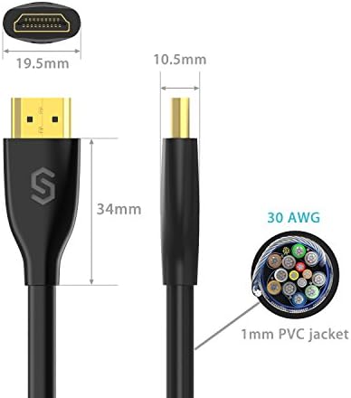 Syncwire HDMI Kablosu 4K HDMI Kablosu 4.9 Feet Yüksek Hızlı HDMI 2.0 Kablo Desteği Fire TV, Apple TV, HDTV, Ethernet, Ses Dönüş