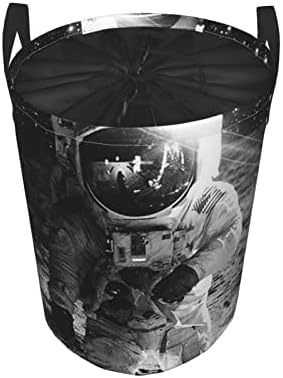 Ay Astronot Yuvarlak Tunik Kirli Cep Su Geçirmez Büyük Oxford Kumaş Katlanabilir Çamaşır Depolama Sepeti Kirli Giysiler Çanta