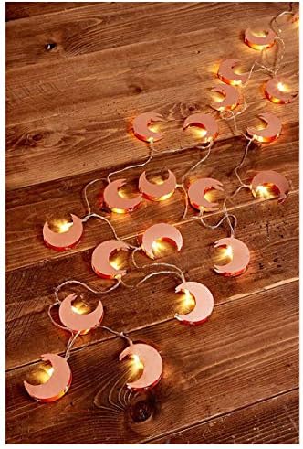 Gül altın ay dize ışık bakır metal fener LED ışıkları akülü peri ışıkları yatak odası için, düğün bahçe süslemeleri (Rosa altın