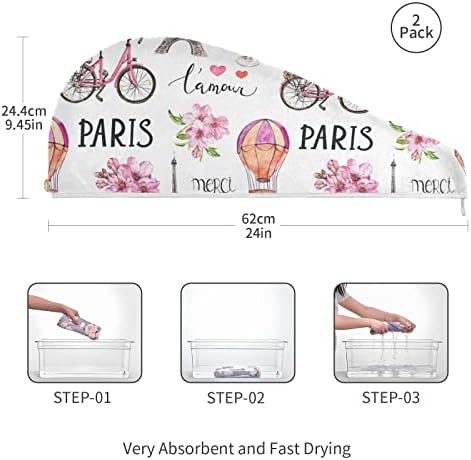 Paris Tarzı Çiçek Mikrofiber saç havlu Kadınlar için Anti Bukle Süper Emici çabuk kuruyan saç havlu Wrap kıvırcık saç kadınlar