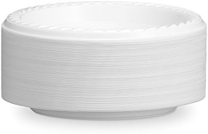 [400 Sayım] Basix Tek Kullanımlık 6 inç Beyaz Plastik Meze Tabakları, Mikrodalga Fırın, Etkinlikler, Ev, Ofis, Düğün, Partiler