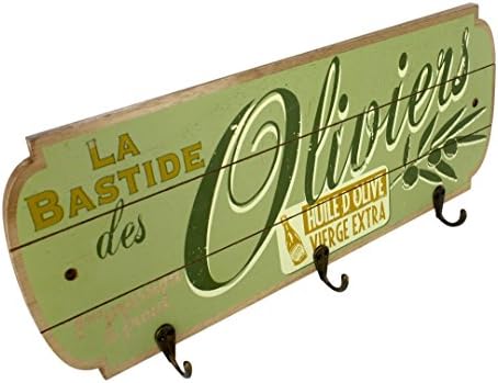Anahtar Raf / bulaşık havlu askısı, Ahşap, Fransız vintage tasarım La Bastide Des Oliviers 17.5 X 7.5 X 0.5