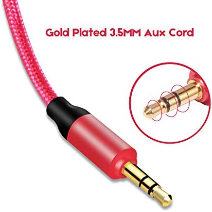 EVİSTR Ses AUX Kablosu-2 Paket 3.5 mm Erkek-Erkek Stereo Yardımcı Kablo Kayıpsız Altın Kaplama Kulaklık Jakı, MP3 Çalar, Hoparlör,