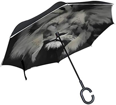 Çift Ters Şemsiye Araba Ters Şemsiye Ters Katlanır Seyahat Şemsiye Süper Su Geçirmez C-Şekilli Kolu ile