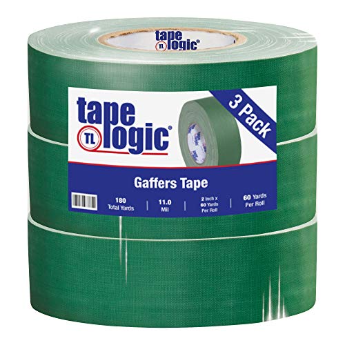 Tape Logic Gaffers Tape, 11,0 Mil, 2 x 60 yds, Yeşil, 3 / Kasa