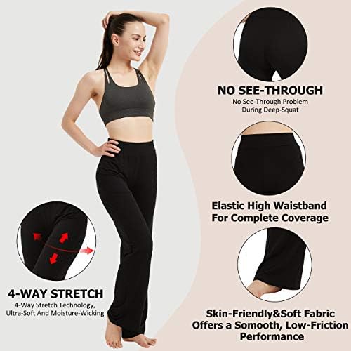 FELEMO kadın Bootcut Yoga Pantolon Yüksek Bel egzersiz pantolonları 4 Yönlü Streç Karın Kontrol Çalışma Pantolon Flare Pantolon