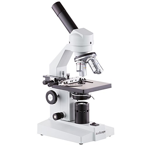 Mekanik Sahne ve LED Aydınlatmalı AmScope 40X-1000X Öğrenci Bileşik Mikroskop