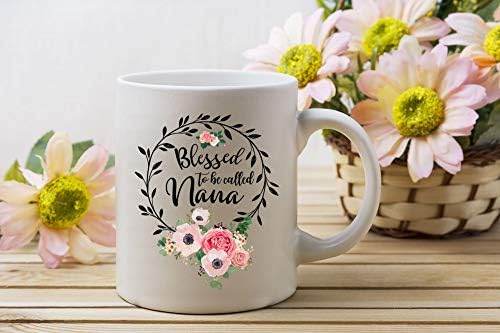 Kadınlar İçin Kutsanmış Nana Kupa-Çiçekli Nana 2021 Çay Fincanları, Torunundan Büyükanne Hediyesi, Torunu Kahve Fincanı